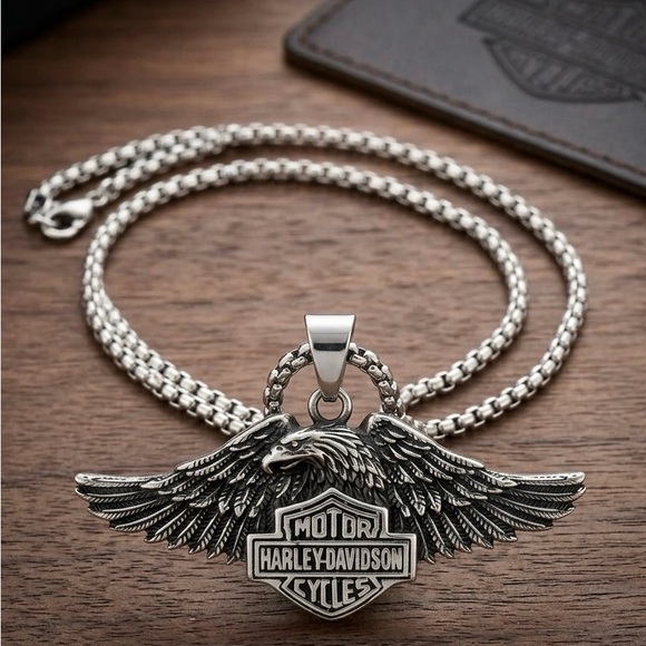Harley-Davidson Other - Harley-Davidson Stainless Steel  Winged Pendant Necklace